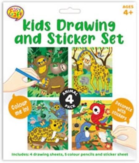 Buy KIDS DRAWING AND STICKER SET - 4 ASSORTED STYLES in NZ. 