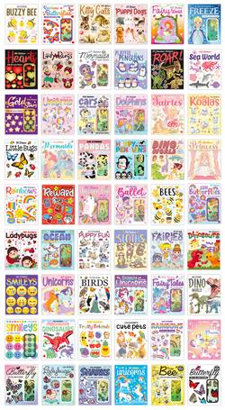 BOOK OF KIDS STICKERS - PRICE IS FOR EACH BOOK - 54 books in a carton