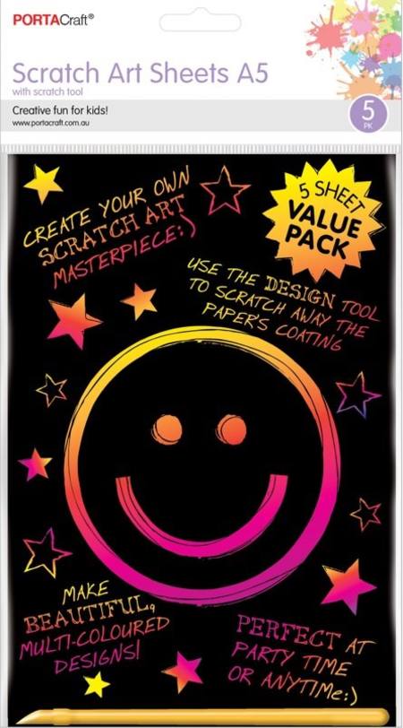 SCRATCH ART SHEET A5 5PK