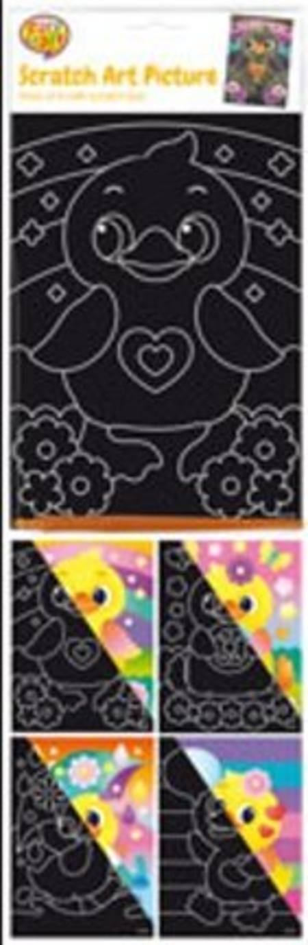 SCRATCH ART PICTURES 4PK - 6 ASSORTED STYLES