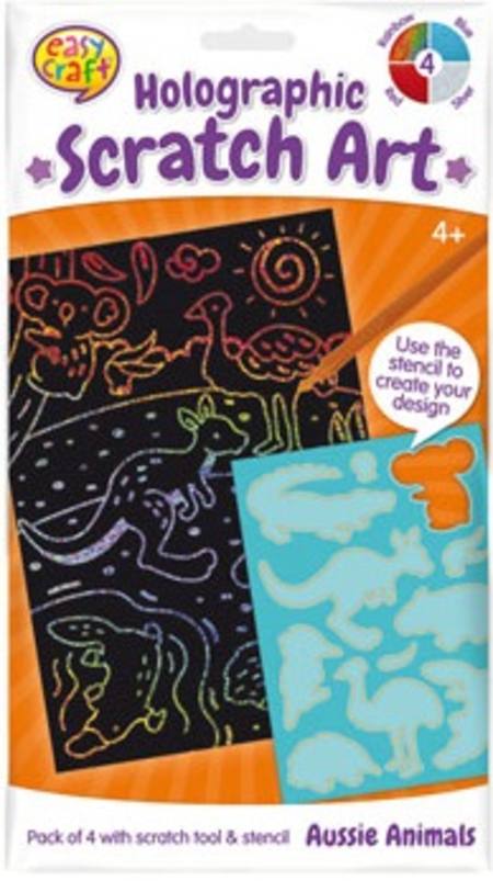 SCRATCH ART HOLOGRAPHIC - 4 ASSORTED STYLES