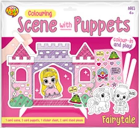 COLOUR IN SCENE KIT WITH PUPPETS - 4 ASSORTED STYLES