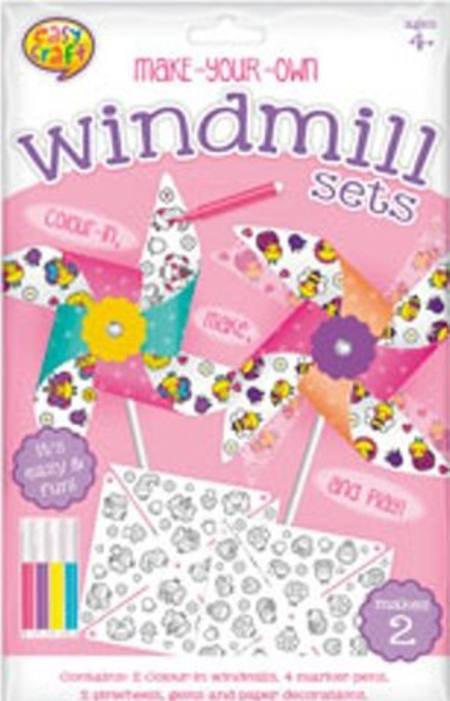 WINDMILL CRAFT KIT 2PK - 4 ASSORTED DESIGNS