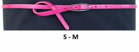 SLIM/OVAL BUCKLE BELT - FUCHSIA S-M*