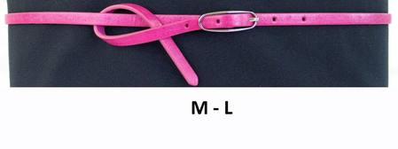 SLIM/OVAL BUCKLE  BELT - FUCHSIA M-L*