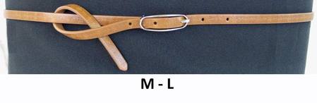 SLIM/OVAL BUCKLE  BELT - BROWN M-L*