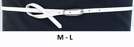 SLIM/OVAL BUCKLE  BELT - WHITE M-L*