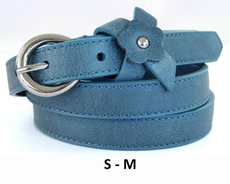FLOWER  BELT - BLUE GREY S-M*