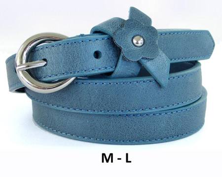 FLOWER  BELT - BLUE GREY M-L*