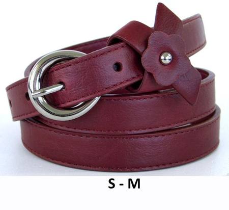 FLOWER  BELT - DEEP RED S-M*