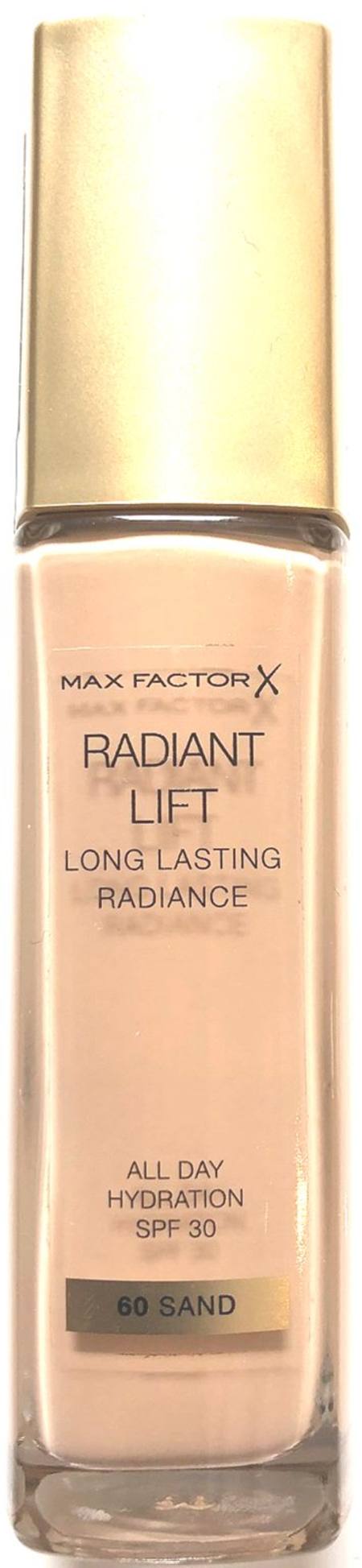 MAX FACTOR 30mL FOUNDATION RADIANT LIFT 60 SAND SPF30 (NON CARDED)