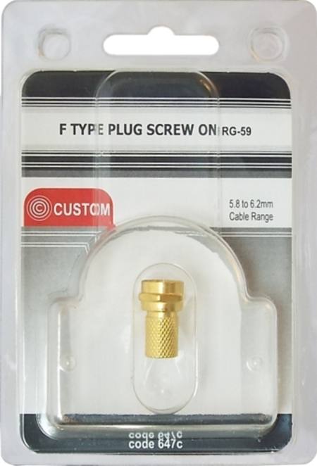 CUSTOM F PLUG - SCREW ON TYPE FOR RG-59 CABLE