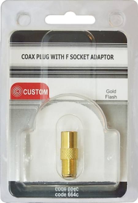 CUSTOM COAX PLUG WITH F SOCKET ADAPTOR