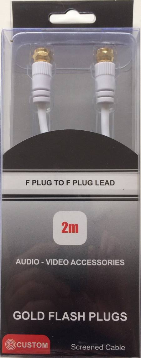 CUSTOM F PLUG TO F PLUG 2 METRE LEAD