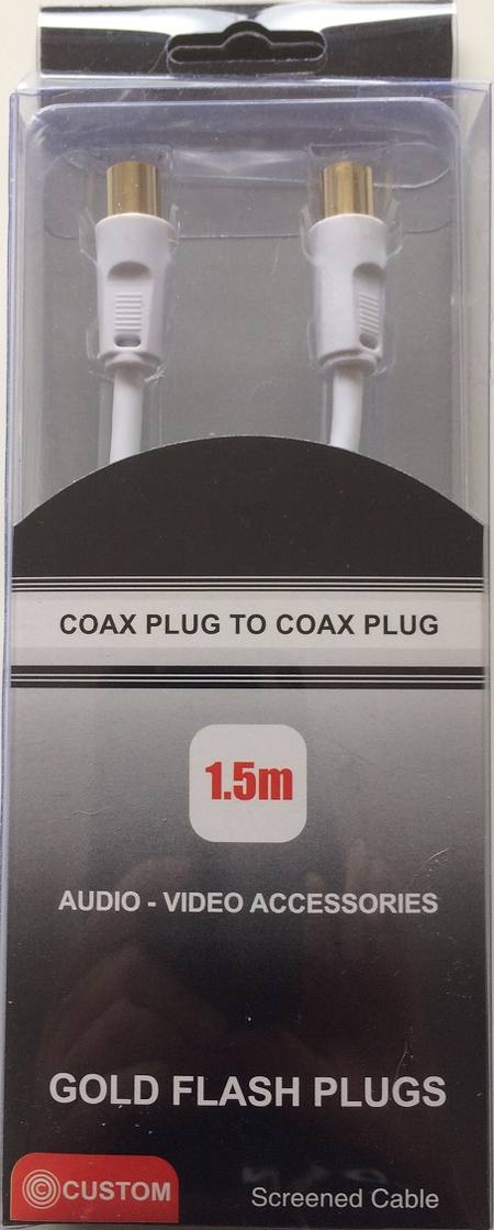 CUSTOM COAX PLUG TO COAX PLUG 1.5 METRE LEAD