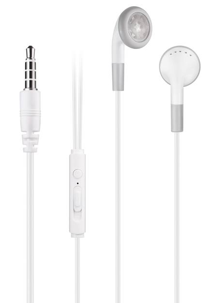 EARPHONES WITH MIC/VOL CONTROL- WHITE
