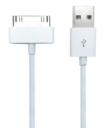USB TO 30 PIN - SUIT iPhone 4/4S/iPAD2 - 1M CABLE - BLACK/WHITE*