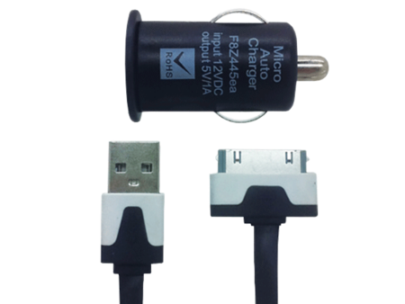 Buy CAR CHARGER - WITH USB TO 30 PIN CABLE - SUIT iPhone 4 / 4S - BLACK in NZ. 