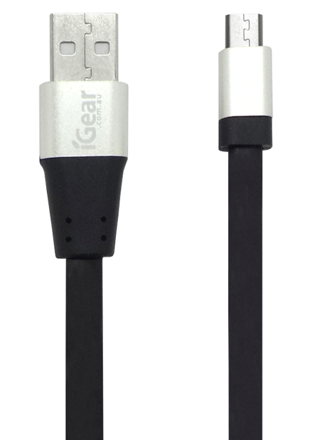 USB TO MICRO USB CABLE - ALLOY TIP - 1M - BLACK