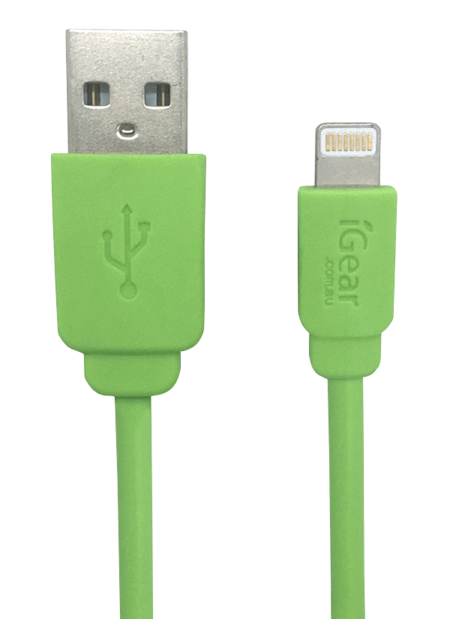 USB TO 8 PIN - SUIT iPhone MODELS 5 to 13 - 1M CABLE - LIME