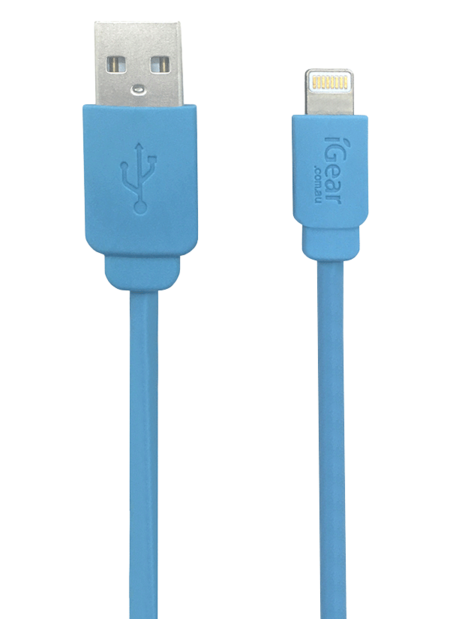 USB TO 8 PIN - SUIT iPhone MODELS 5 to 13 - 1M CABLE - ICE BLUE