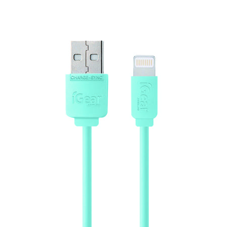 USB TO 8 PIN - SUIT iPhone MODELS 5 to 14 - 1M CABLE - ICE BLUE*