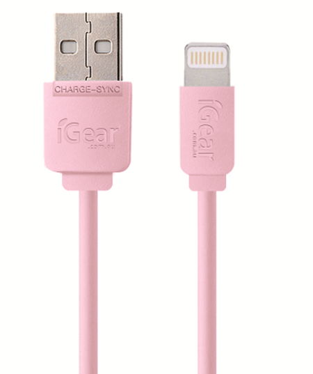 USB TO 8 PIN - SUIT iPhone MODELS 5 to 14 - 1M CABLE - PINK*