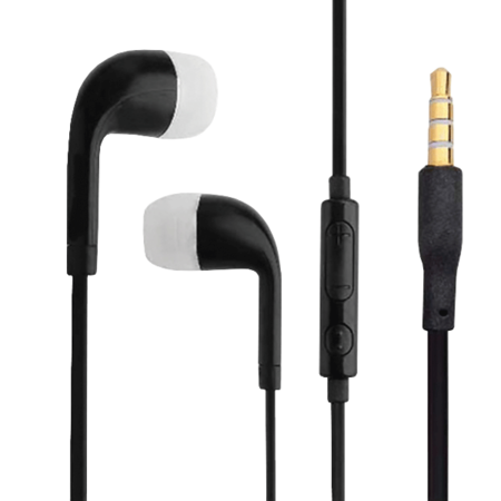 EARPHONES WITH MIC/VOL CONTROL - BLACK