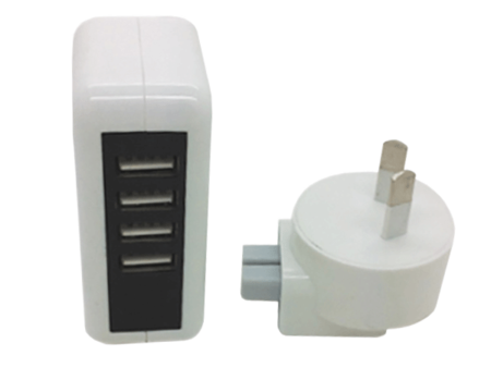 WALL CHARGER 240V - 4 USB 2.0A - WHITE