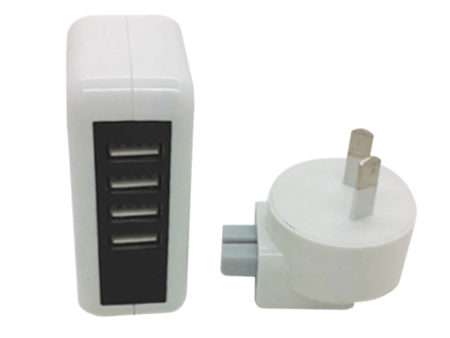 WALL CHARGER 240V - 4 USB 2.0A - WHITE*