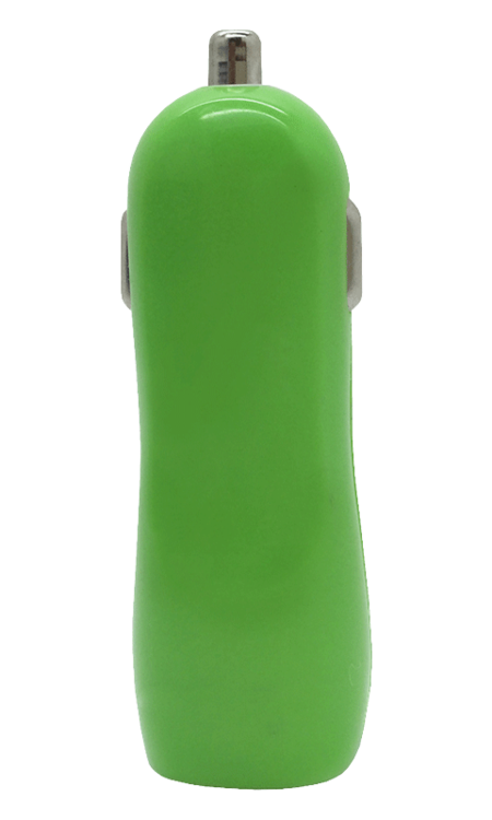 CAR CHARGER - DUAL USB - LIGHT UP - LIME