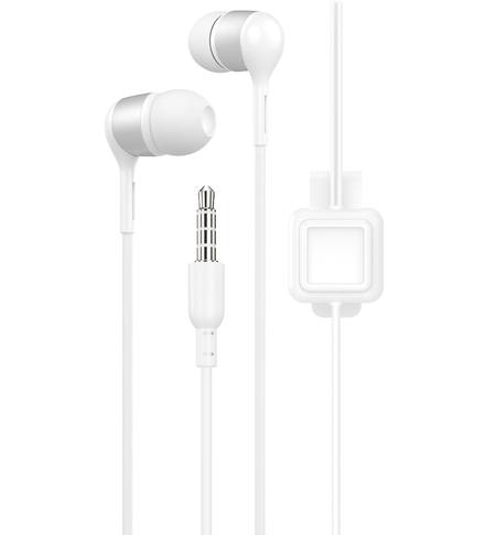 EARPHONES WITH MICROPHONE - WHITE