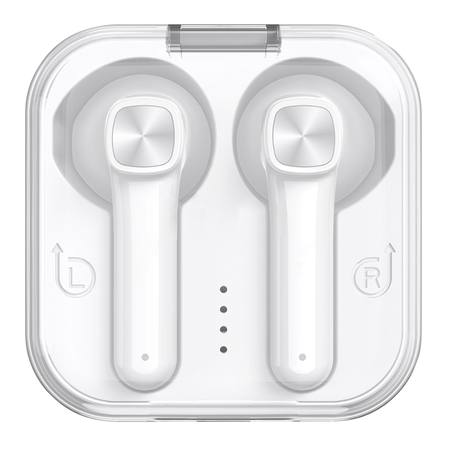BLUETOOTH WIRELESS EARPHONES WITH CHARGING CASE - WHITE