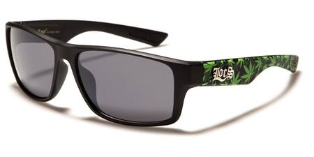 LOCS SUNGLASSES (BLACK FRAME MARIJUANA LEAF BLACK LENS)