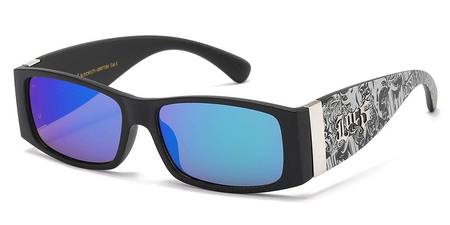 LOCS SUNGLASSES (GRAFFITI PURPLE/BLUE LENS)