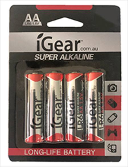 AA ALKALINE iGear BATTERY 4PK