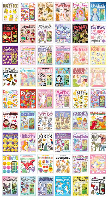 BOOK OF KIDS STICKERS - PRICE IS FOR EACH BOOK - 54 books in a carton