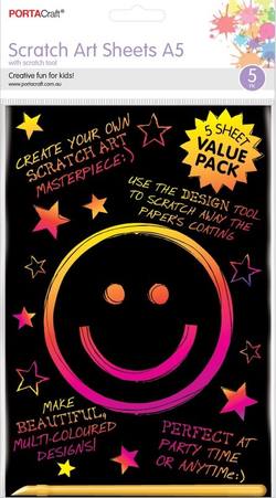 SCRATCH ART SHEET A5 5PK