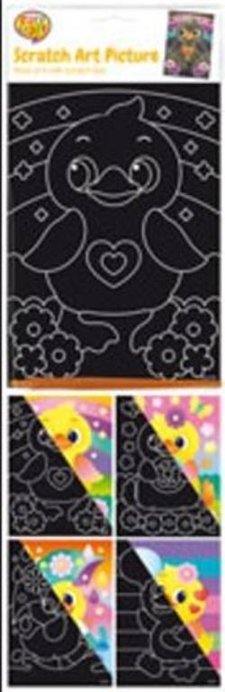 SCRATCH ART PICTURES 4PK - 6 ASSORTED STYLES