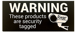 WARNING SECURITY LABEL FOR STAND
