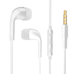 EARPHONES WITH MIC/VOL CONTROL - WHITE