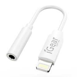 iPhone MODELS 7 TO 14 EARPHONE ADAPTOR - WHITE