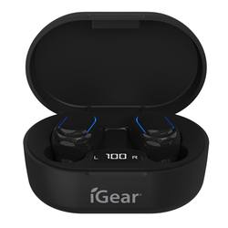 BLUETOOTH WIRELESS EARPHONES WITH CHARGING CASE - BLACK