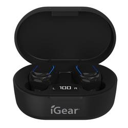 BLUETOOTH WIRELESS EARPHONES WITH CHARGING CASE - BLACK*