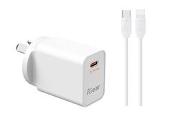 WALL CHARGER 240V USB-C (TYPE C) 25W WITH USB-C TO 8 PIN CABLE