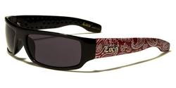 LOCS SUNGLASSES (BANDANA OUTSIDE ARM RED)