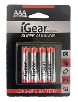 AAA ALKALINE iGear BATTERY 4PK