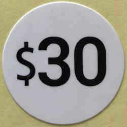 $30 PRICE STICKER